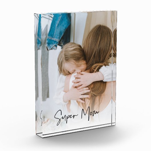 モダン母の写真と母のすごい文字 |お母さんへのプレゼント フォトブロック (左)