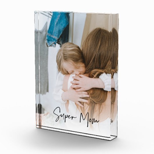 モダン母の写真と母のすごい文字 |お母さんへのプレゼント フォトブロック (右)