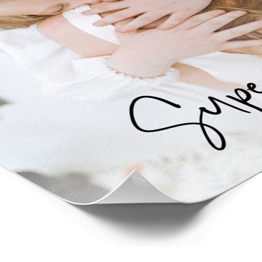 モダン母の写真と母のすごい文字 |お母さんへのプレゼント ポスター (角)