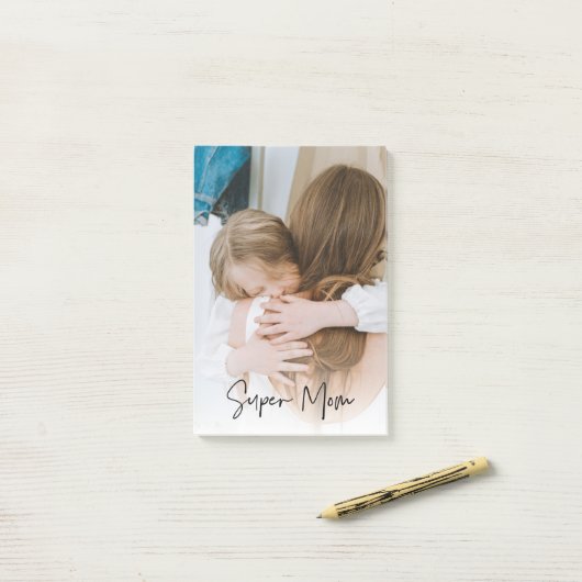 モダン母の写真と母のすごい文字 |お母さんへのプレゼント ポストイット (デスク上)