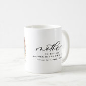 モダン母の台本の葉のリース写真休日 コーヒーマグカップ (正面右)
