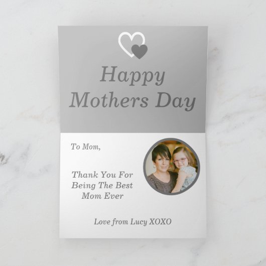 モダン母の日お最高の母さんライトグレーの写真 シーズンカード (内部)