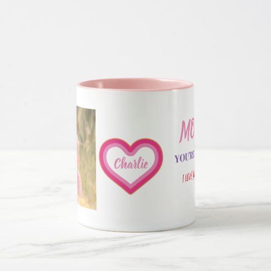 モダン母の日かわいいMOMMYスクリプトの写真 マグカップ (中央)