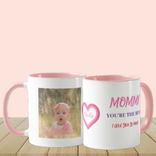 モダン母の日かわいいMOMMYスクリプトの写真 マグカップ