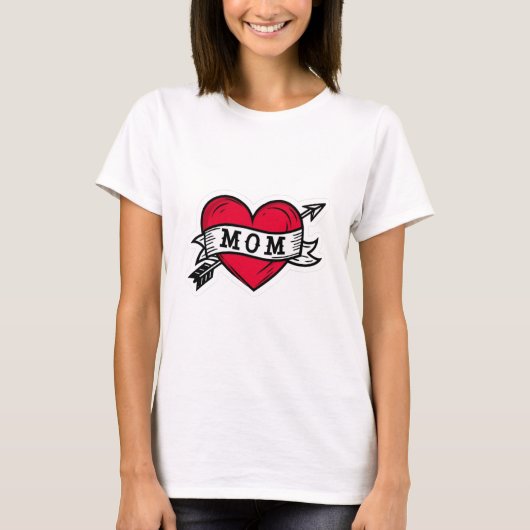 モダン母の日ハート Tシャツ (正面)