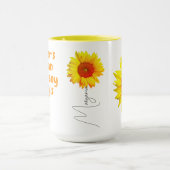 モダン母ギフト(引用文、モノグラム&名前)ひまわり マグカップ (中央)