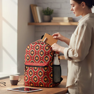 モダン民族パタパーソナライズされたーン名 プリントバックパック