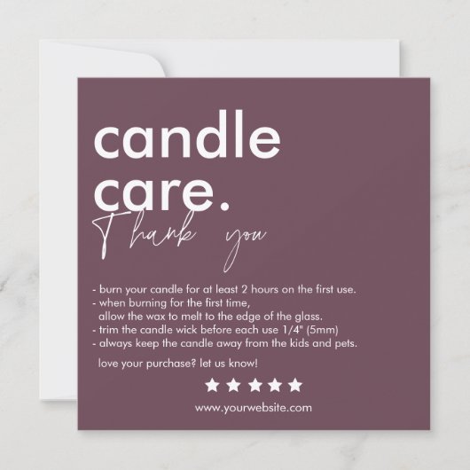 モダン気にCandle & Thank You Business Card サンキューカード (正面)
