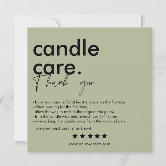 モダン気にCandle & Thank You Business Card サンキューカード (正面)