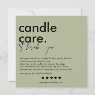 モダン気にCandle & Thank You Business Card サンキューカード