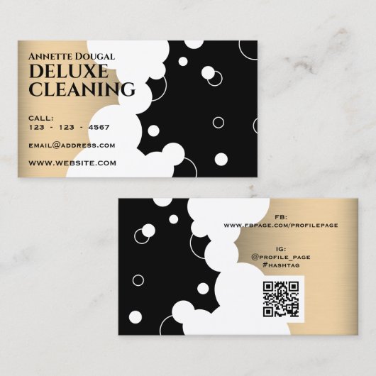 モダン気泡フェイク模様 名刺 (正面/裏面)