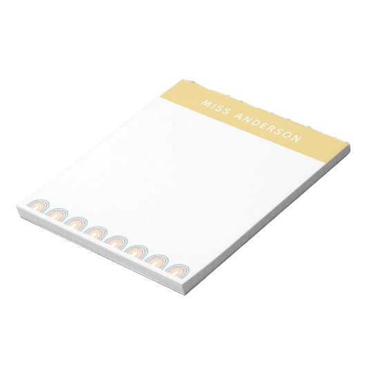 モダン水の色の虹の先生感謝していはギフトn ノートパッド (回転)