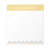 モダン水の色の虹の先生感謝していはギフトn ノートパッド (正面)