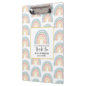 モダン水の色の虹の先生感謝していよキュイ クリップボード (左)