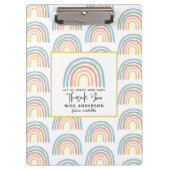 モダン水の色の虹の先生感謝していよキュイ クリップボード (正面)