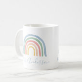 モダン水の色の虹の先生感謝していギフト コーヒーマグカップ (正面左)