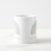モダン水の色の虹の先生感謝していギフト コーヒーマグカップ (中央)