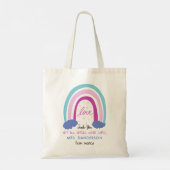 モダン水の色の虹の先生感謝していギフト トートバッグ (裏面)