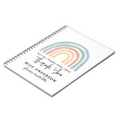 モダン水の色の虹の先生感謝していギフト ノートブック (左側)