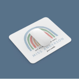 モダン水の色の虹の先生感謝していギフト マウスパッド