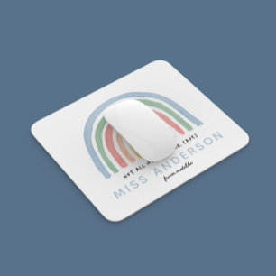 モダン水の色の虹の先生感謝していギフト マウスパッド