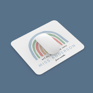 モダン水の色の虹の先生感謝していギフト マウスパッド