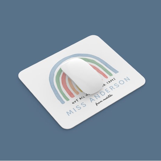 モダン水の色の虹の先生感謝していギフト マウスパッド