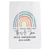 モダン水の色の虹の先生感謝していギフト ミディアムペーパーバッグ (裏面)