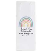 モダン水の色の虹の先生感謝していギフト ワインギフトバッグ (裏面)