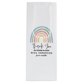 モダン水の色の虹の先生感謝していギフト ワインギフトバッグ
