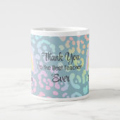 モダン水の色最高の先生エバRainbow Mag ジャンボコーヒーマグカップ (正面)