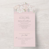 モダン水エレガント色の食事ゲストアドレス オールインワン招待状 (内側)