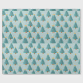 モダン水エレガント色クリスマスの木のパターン ラッピングペーパー (フラット)