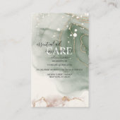 モダン水エレガント色グリーン必須油 名刺 (裏面)