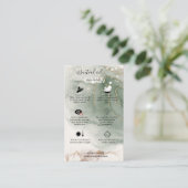 モダン水エレガント色グリーン必須油 名刺 (スタンド正面)