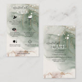 モダン水エレガント色グリーン必須油 名刺 (正面/裏面)