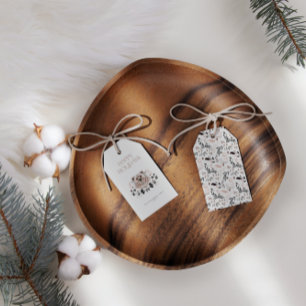 モダン水エレガント色ハッピーホリデー ギフトタグ