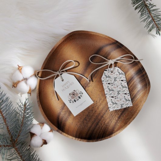 モダン水エレガント色ハッピーホリデー ギフトタグ