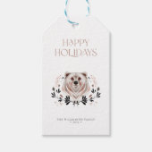 モダン水エレガント色ハッピーホリデー ギフトタグ (正面)