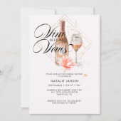 モダン水エレガント色ワインブライダルシャワー 招待状 (正面)