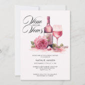 モダン水エレガント色ワインブライダルシャワー 招待状 (正面)