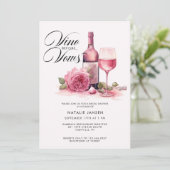 モダン水エレガント色ワインブライダルシャワー 招待状 (スタンド正面)