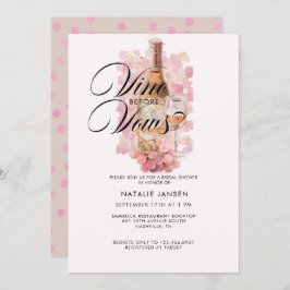 モダン水エレガント色ワインブライダルシャワー 招待状