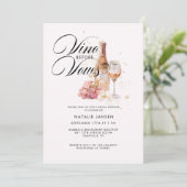 モダン水エレガント色ワインブライダルシャワー 招待状 (スタンド正面)