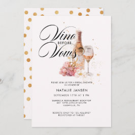 モダン水エレガント色ワインブライダルシャワー 招待状