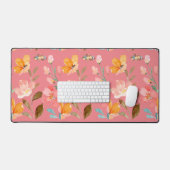 モダン水エレガント色（ピンク） デスクマット (キーボード&マウス)