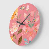 モダン水エレガント色(ピンク) ラージ壁時計 (傾斜)