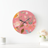 モダン水エレガント色(ピンク) ラージ壁時計 (ホーム)