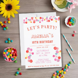 モダン水カラフル色ブロッツ子供の誕生日 招待状