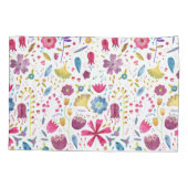 モダン水カラーフローラ絵画 枕カバー (裏面-左)